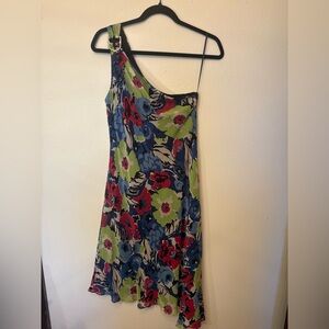 Lauren Ralph Lauren Floral Georgette One Shoulder Asymmetrical Dress NWT